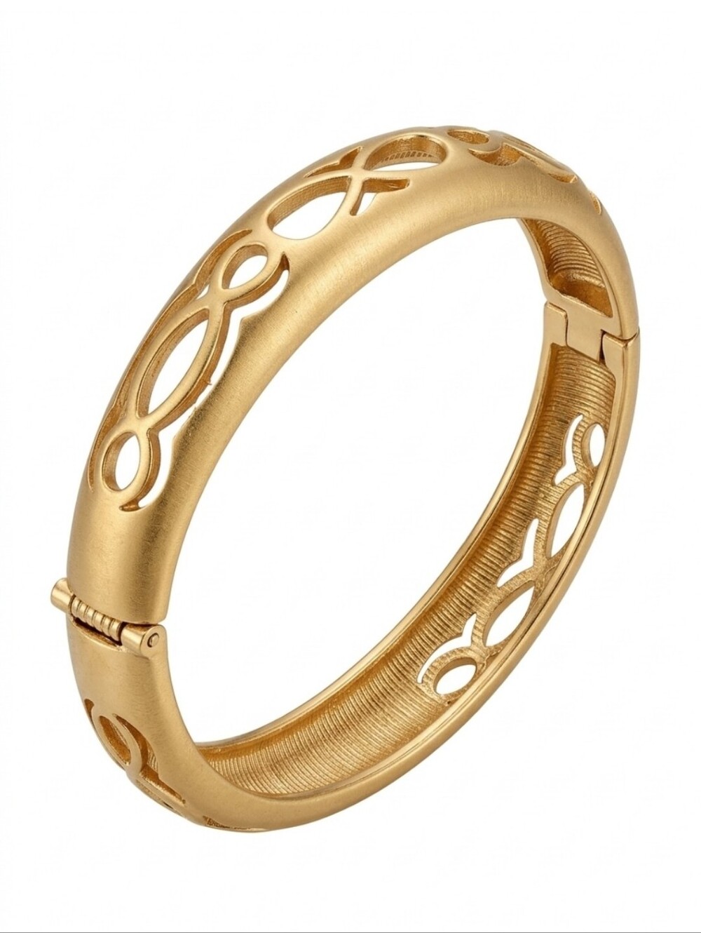 Gold-Tone Cutout Infinity Hinged Bangle Bracelet